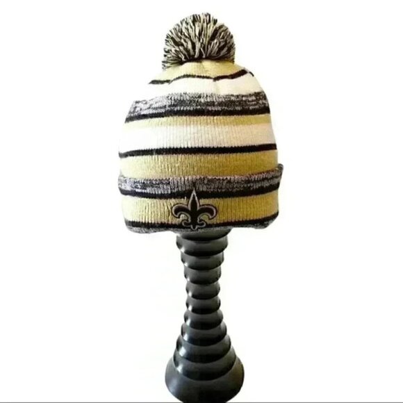 New Era NFL New Orleans Saints Hat Toque Beanie Pom Pom Yellow Black White - Picture 4 of 11